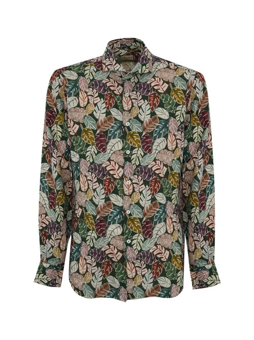 Camicia in lino con stampa foglie Xacus | 81512 722ML002